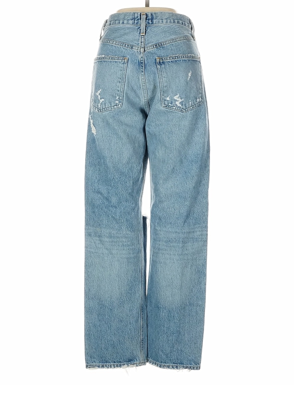 AGOLDE 90’s Jean 24 Light Wash Distressed Loose Straight Leg 100% Cotton - Picture 2 of 6